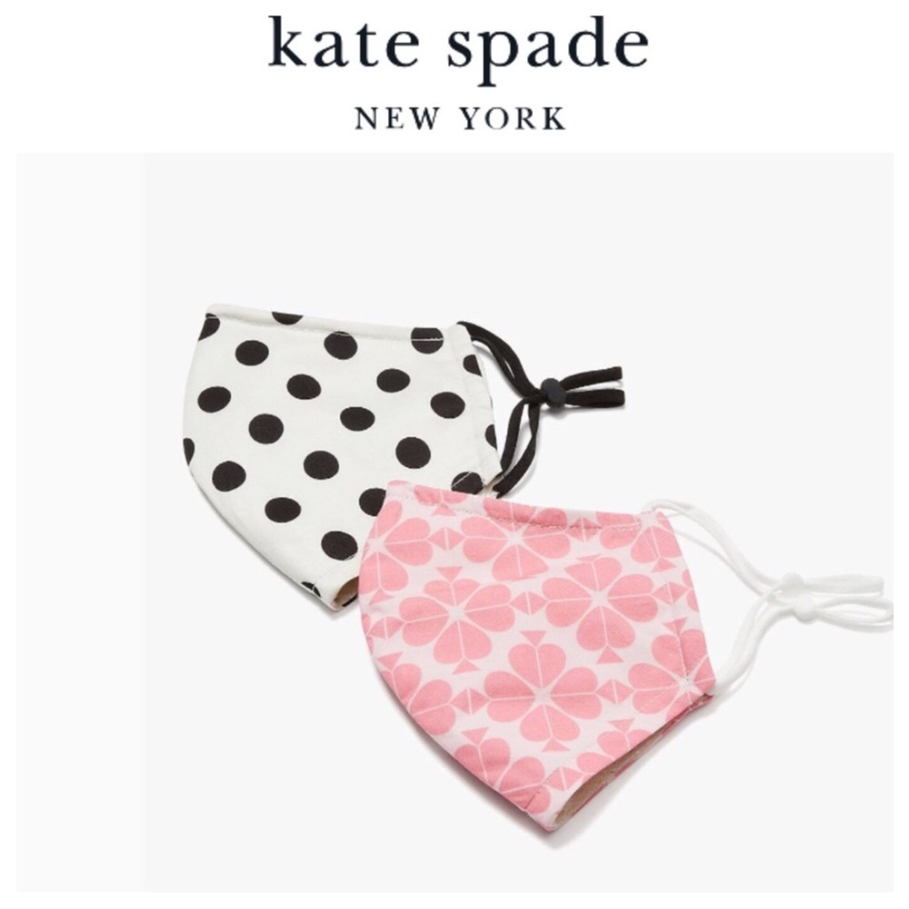 KATE SPADE PICTURE DOT AND SPADE FLOWER NON MEDICAL FACE MASK SET NWT